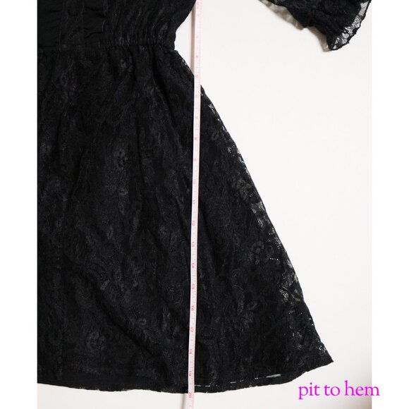 Black Lace Ruffle Collared Babydoll Dress 🧛‍♀️ JAPANESE BRAND - Picture 10 of 10
